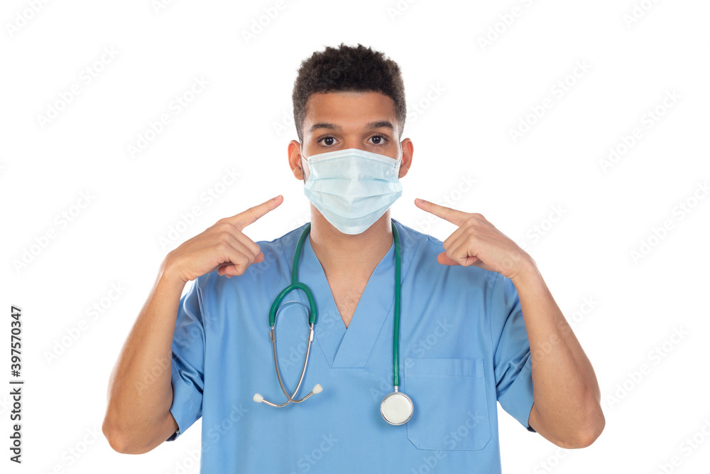 Latin doctor with mask in times of coronavirus