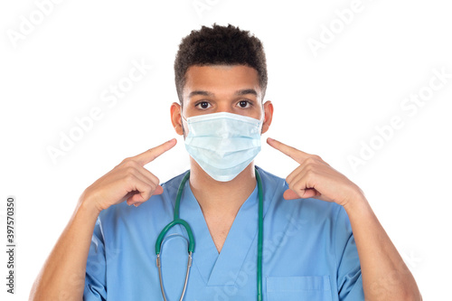 Latino doctor with mask in times of coronavirus