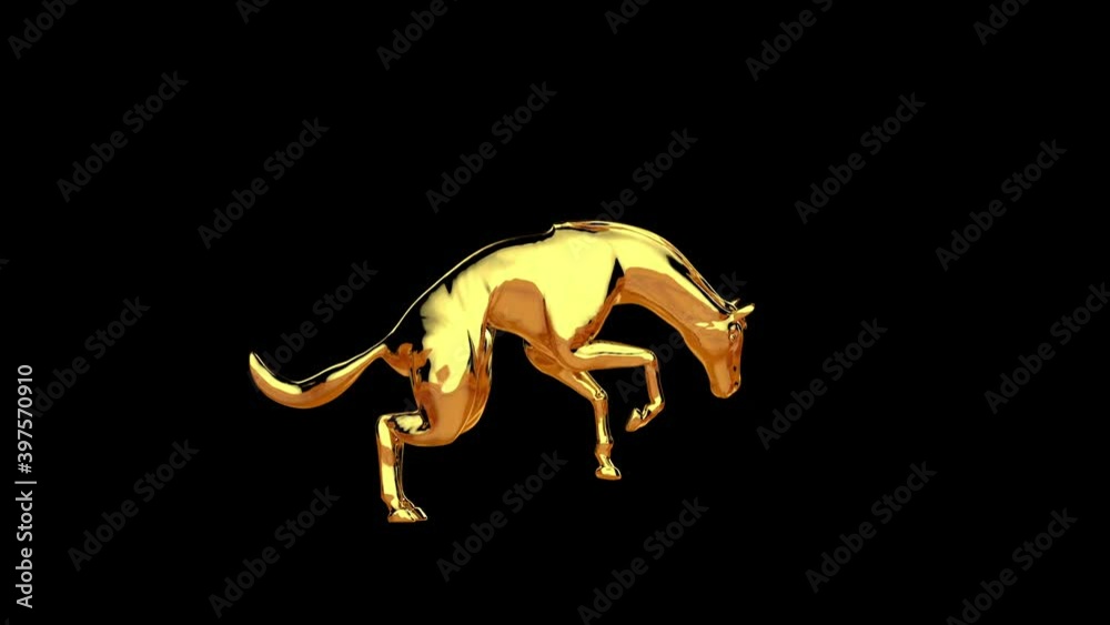 Golden horse kicking, seamless loop, Luma Matte Golden horse kicking, seamless loop, Luma Matte