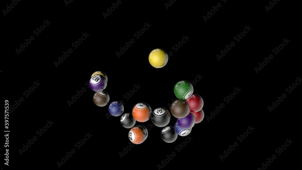 Lotto balls flying, 16 balls with Luma Matte Lotto balls flying, 16 balls with Luma Matte