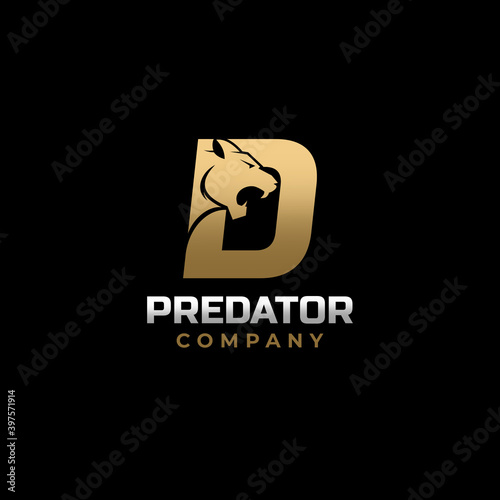 Letter D Tiger, Predator Logo Design Vector © Hamdesain