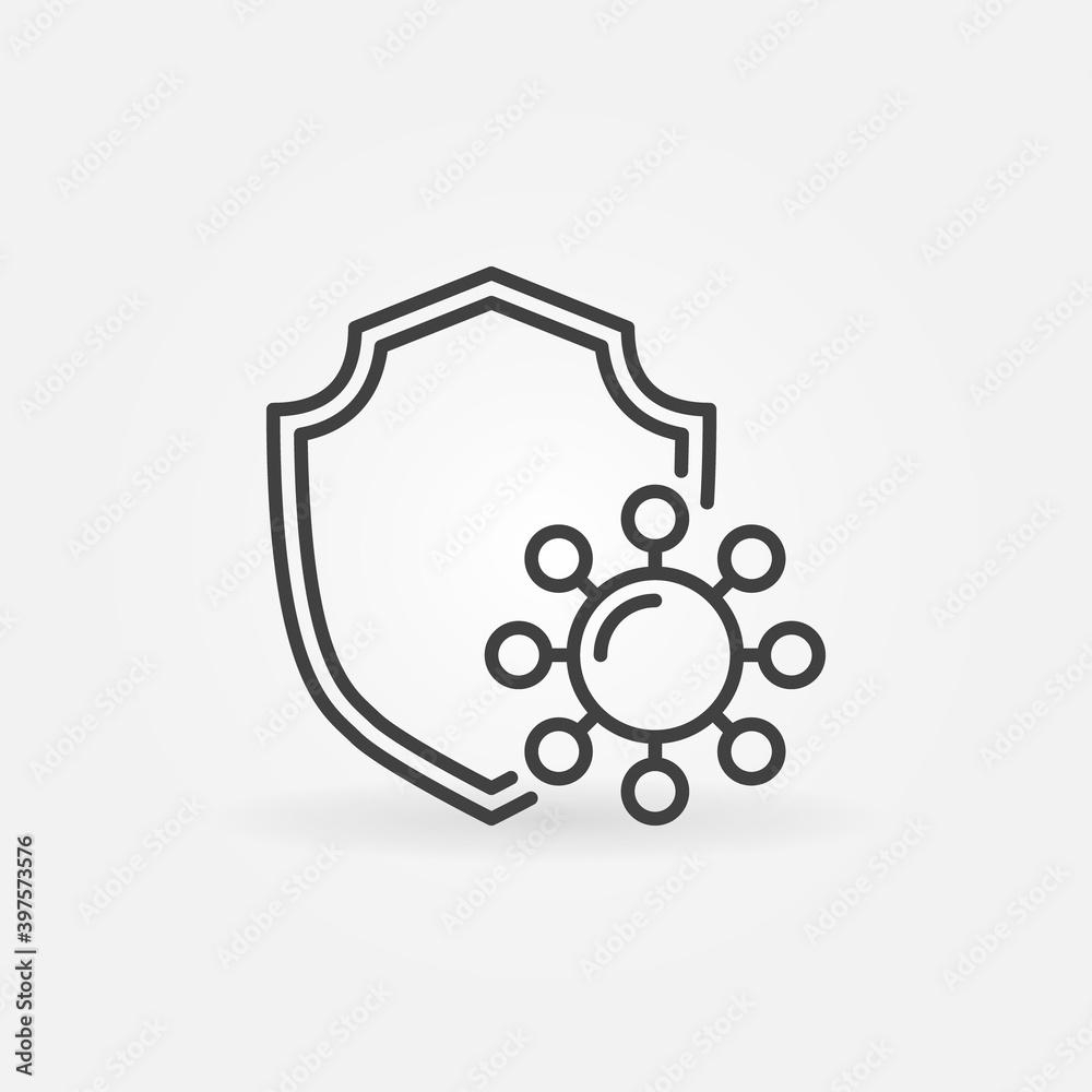Vector Antiviral Protection thin line concept icon or design element Vector Antiviral Protection thin line concept icon or design element