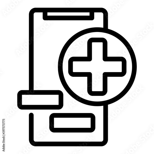 Mobile doctor service icon. Outline mobile doctor service vector icon for web design isolated on white background