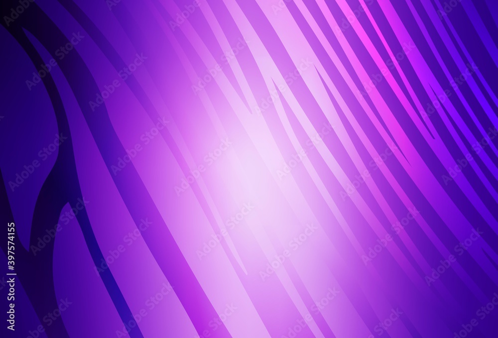 Fototapeta premium Light Purple, Pink vector texture with curved lines.