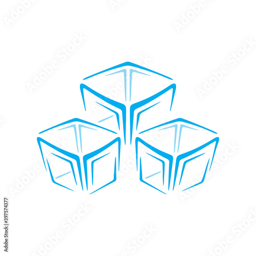 Ice cubes frozen water in cube form
