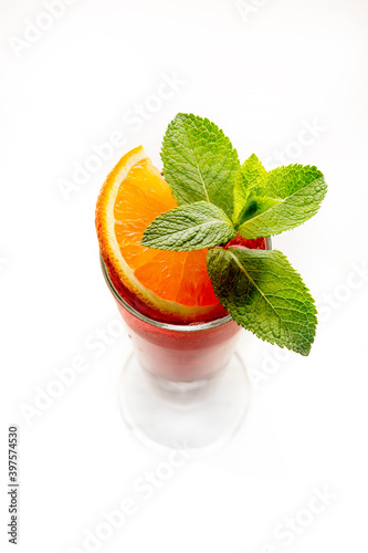 fresh cold cocktail with mint