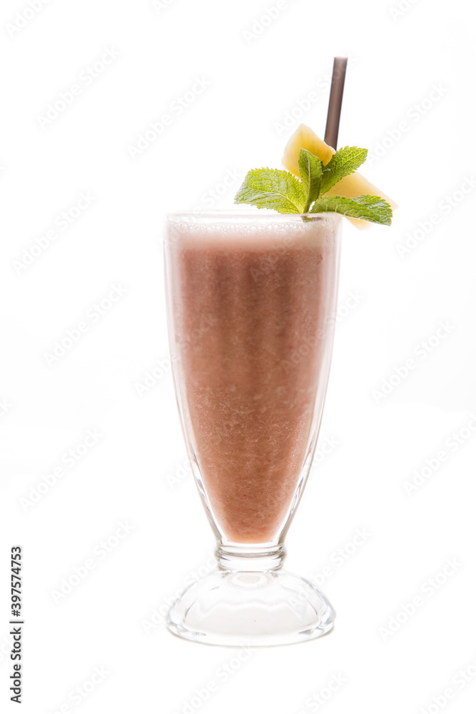 chocolate-banana smoothie with pineapple