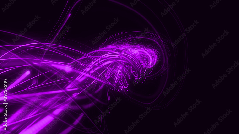 Glowing Lines Particles Flow Multi color strings, Rays Backdrop illustration background.