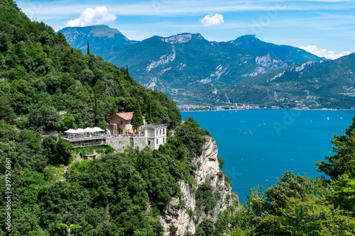Italy, Trentino, Garda Lake - 26 July 2020 - Magical view of the Ponale path