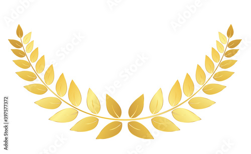 Golden Laurel wreath isolated on white background. Vector Illustration EPS10