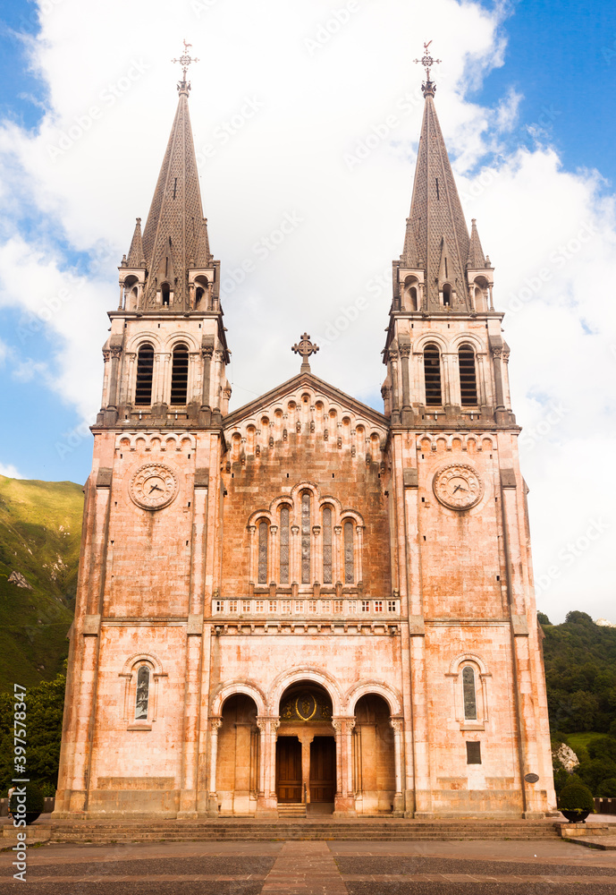 basilica of santa maria la real in covadonga. Asturias. Spain