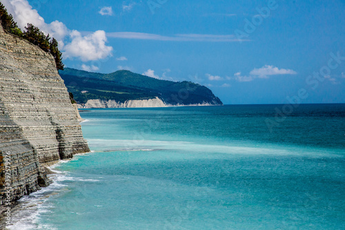 Blue, a beautiful Cove in the South of Russia in spring