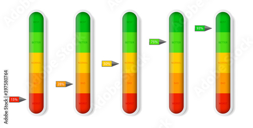 Color level indicator. Progress bar template. Vector illustartion