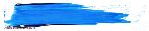 Acrylic stain blue smear element on white background isolated