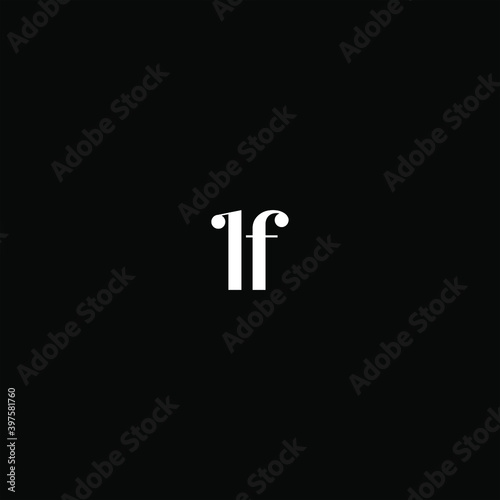 L F letter logo abstract design on black color background. lf monogram