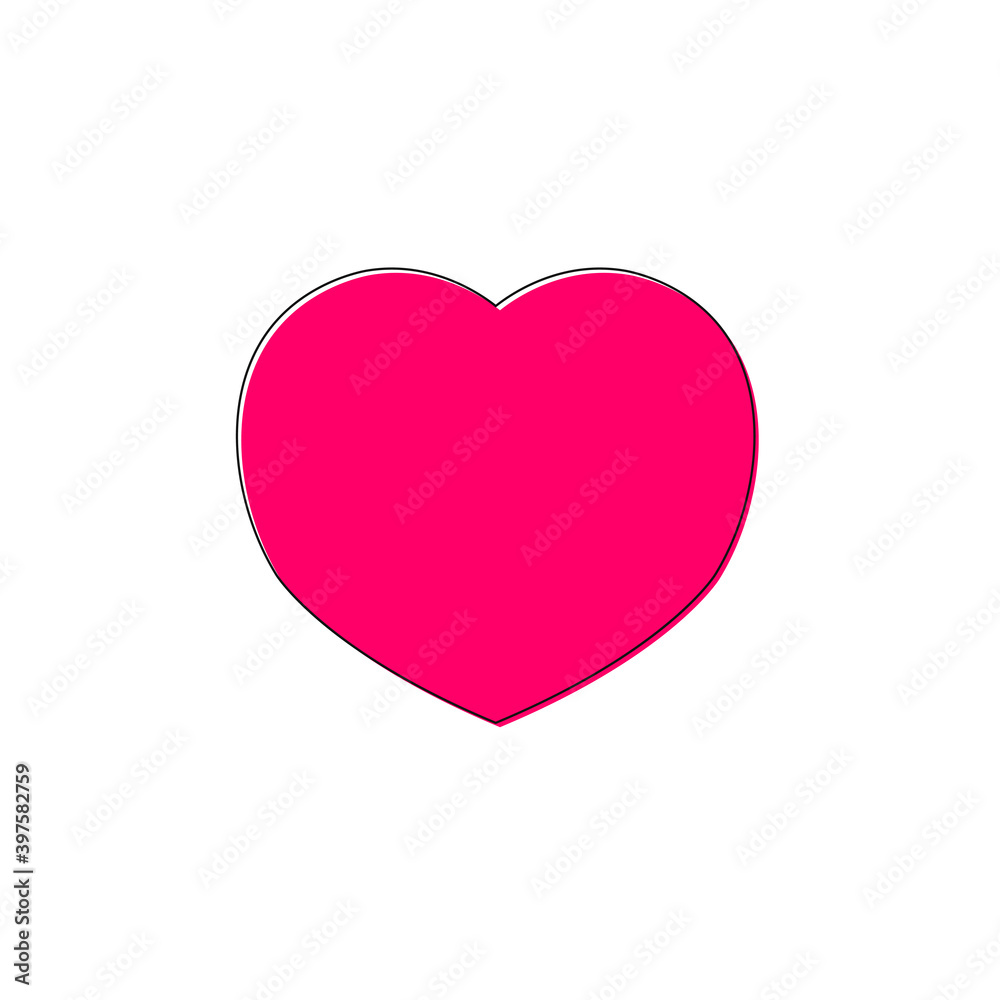 Heart icon, Valentines Day symbol, graphic design template, love sign, vector illustration