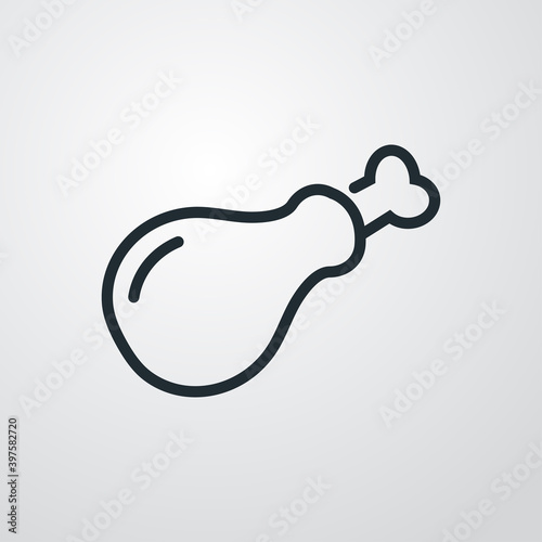 Logotipo con mudlo de pavo o pollo asado en lineas en fondo gris