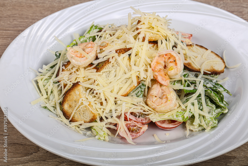 Caesar salad with prawn and cheese Caesar salad with prawn and cheese