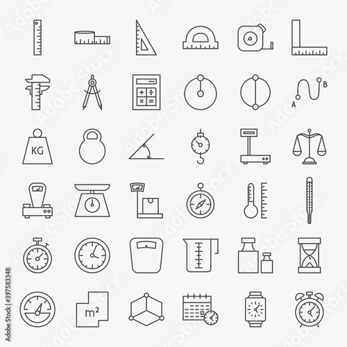 Measure Line Icons Set