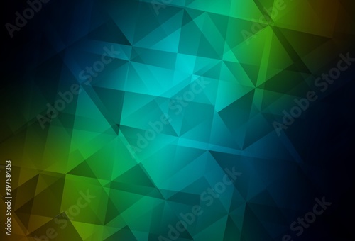 Dark Blue, Yellow vector triangle mosaic texture.