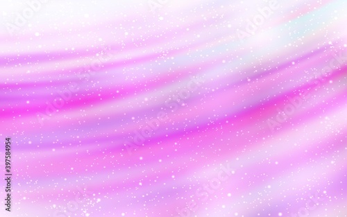 Light Pink vector texture with milky way stars.