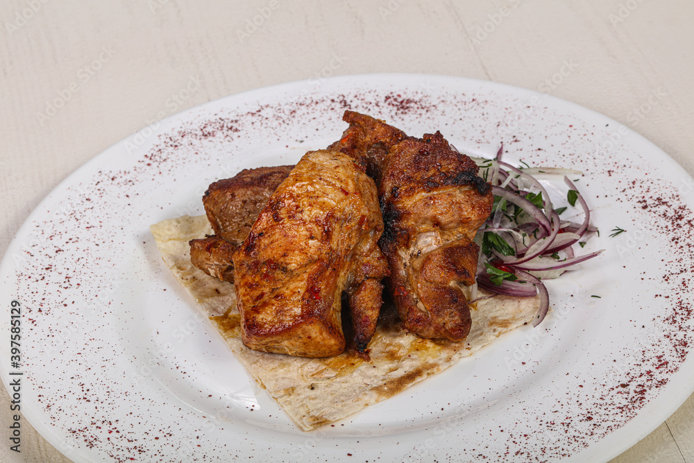 Grilled pork ribs shashlik barbeque Grilled pork ribs shashlik barbeque