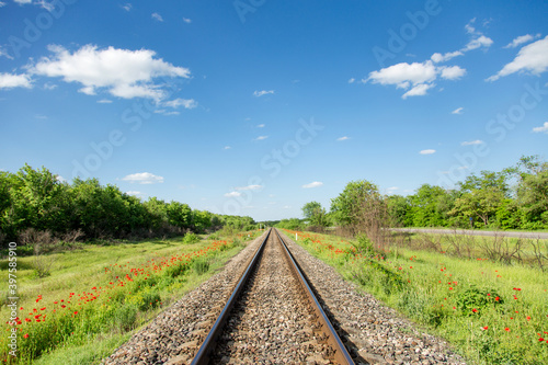Railroad receding into the distance