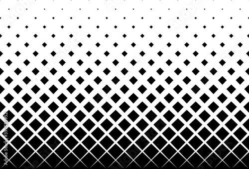 Geometric pattern based on squares on a white background.Seamless in one direction.