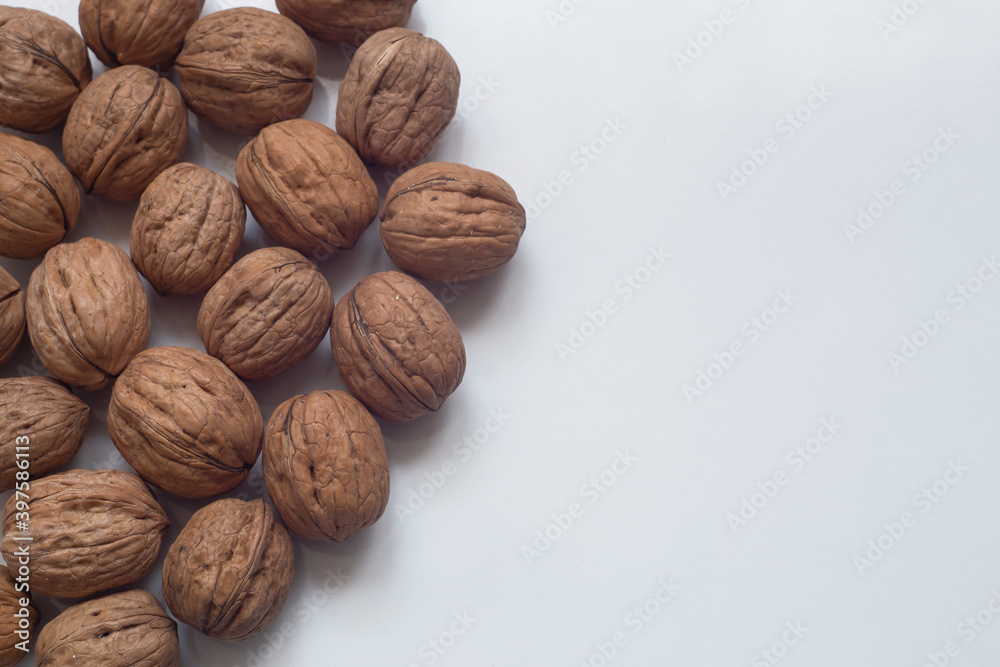 Images of walnuts on an insulated table. Images of walnuts on an insulated table.