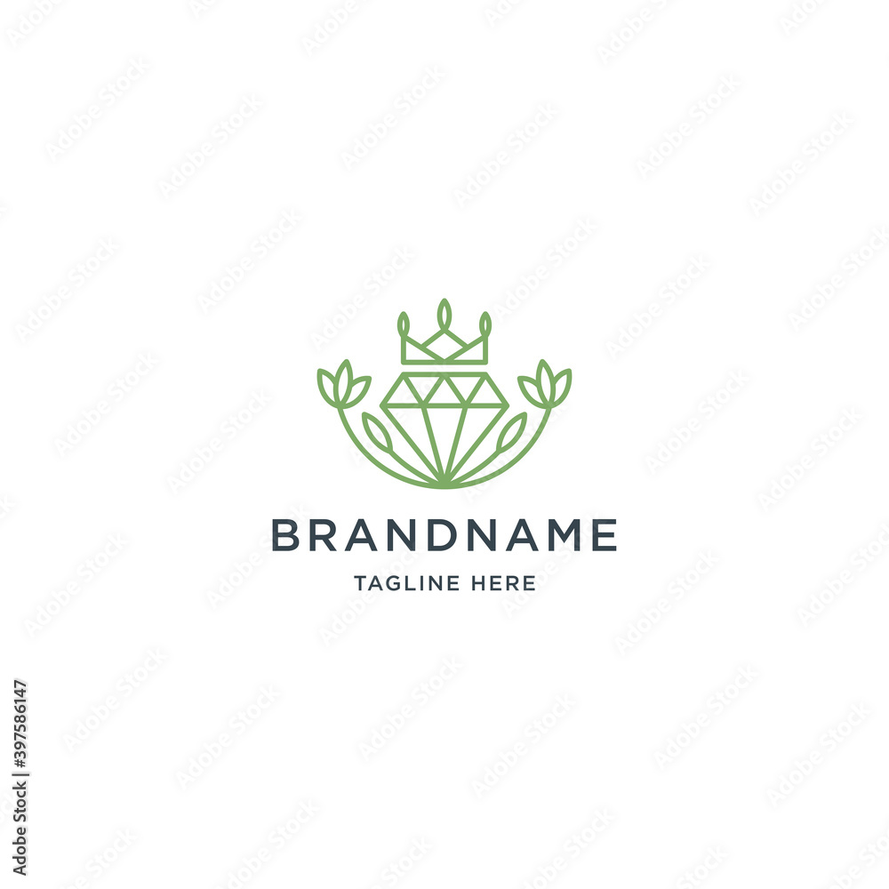 Green diamond logo line. Universal diamond design. Green diamond logo line. Universal diamond design.