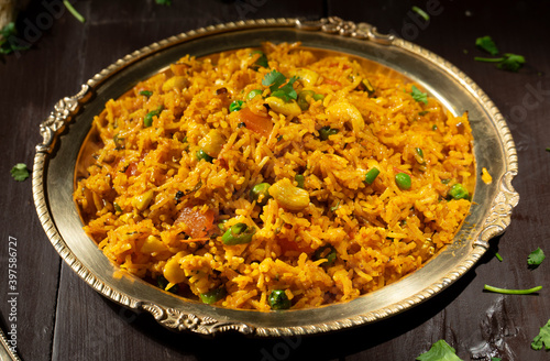 Indian Cuisine Food Kashmiri Pulao is A Delicious Rice Preparation Where Rice is Cooked in Milk and is Loaded With Dry Fruits And Vegetables