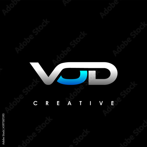 VOD Letter Initial Logo Design Template Vector Illustration	
