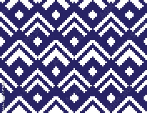 Blue Chevron Seamless Pattern Background