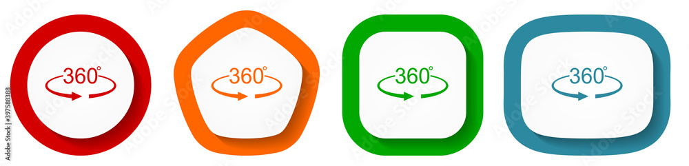 Panorama 360 vector icon set, flat design vector illustration in 4 colors options for webdesign and mobile applications Panorama 360 vector icon set, flat design vector illustration in 4 colors options for webdesign and mobile applications