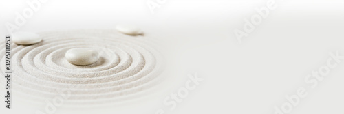 Photography Zen japanese garden background. Horizontal banner
