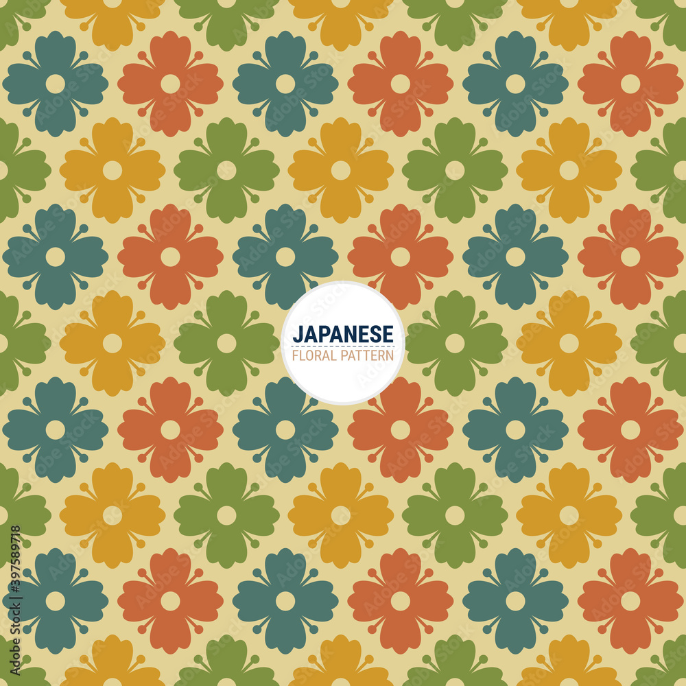 Fotografie Traditional Japanese floral pattern