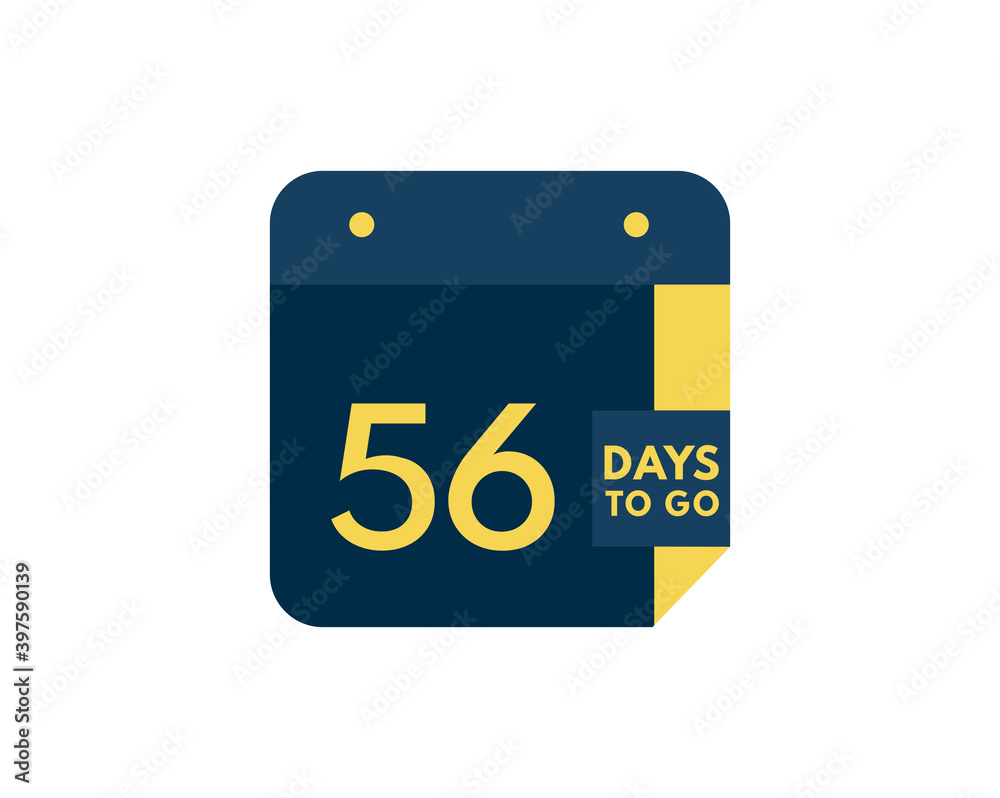 56 days to go calendar icon on white background, 56 days countdown, Countdown left days banner image 56 days to go calendar icon on white background, 56 days countdown, Countdown left days banner image