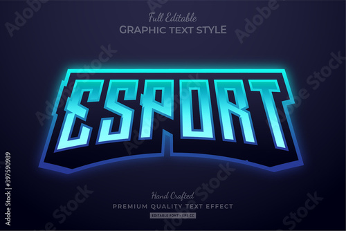 Esport Gradient Blue Editable Text Effect Font Style