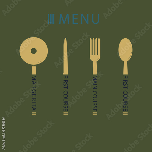 Set menu bullet in the form of cutlery (counter appliances)