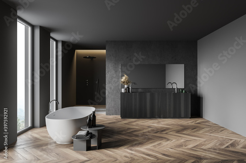 Gray and concrete bathroom interior © ImageFlow