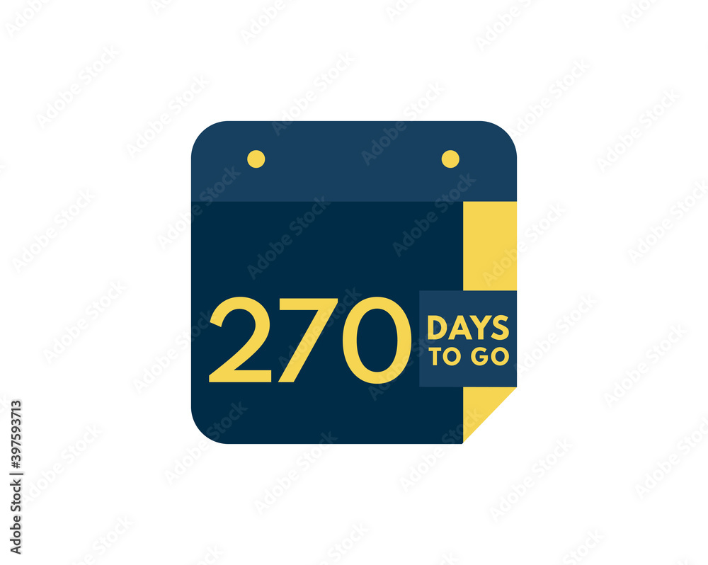 270 days to go calendar icon on white background, 270 days countdown, Countdown left days banner image 270 days to go calendar icon on white background, 270 days countdown, Countdown left days banner image