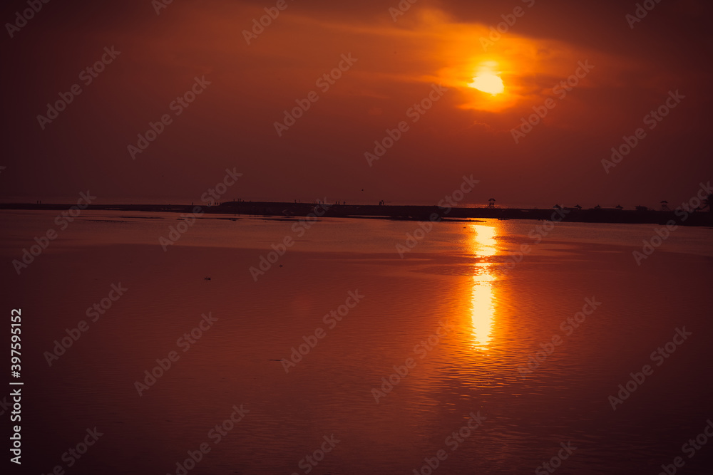 golden sunrise on beach