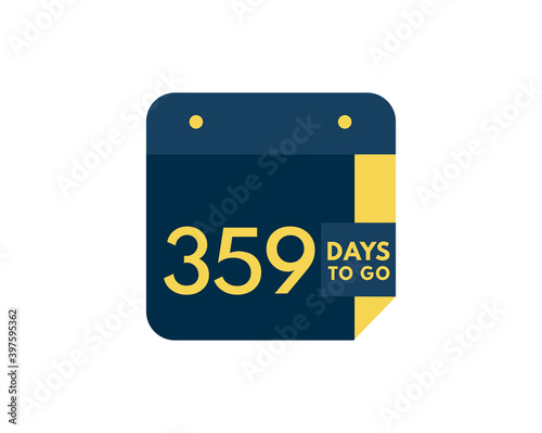 359 days to go calendar icon on white background, 359 days countdown, Countdown left days banner image