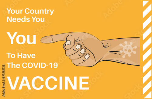 Canvas Print Your country needs you to have the covid-19 vacccine - Vector Illustration on an