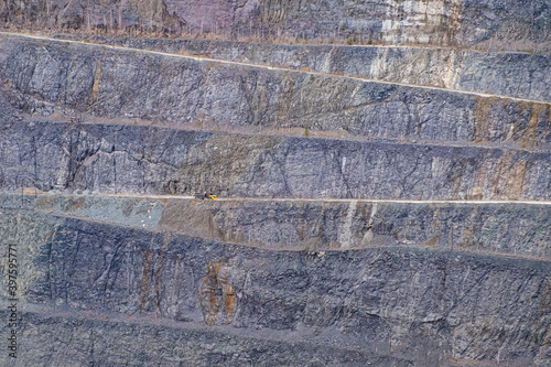 
mining quarry side view of soil layers