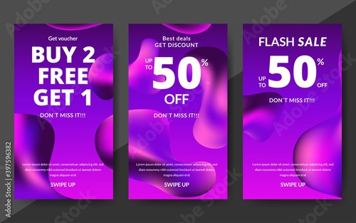 Flash sale discount banner template promotion, end of season special offer banner, template design for media promotions and social media promo, vector illustration.