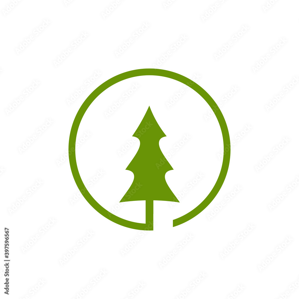 Pine tree icon logo design template Pine tree icon logo design template