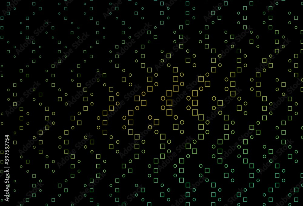 Dark Green, Yellow vector layout with rectangles, squares.
