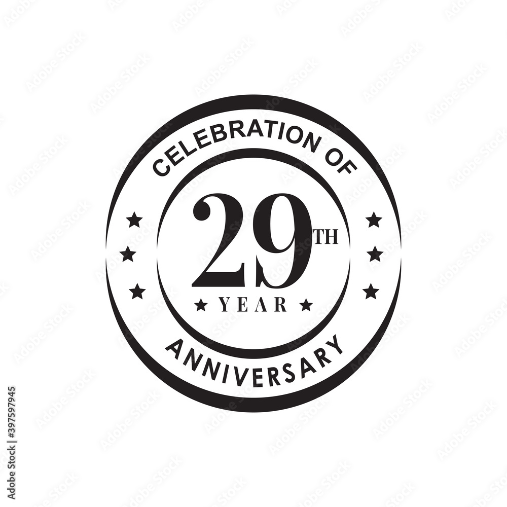 Fototapeta premium 29th year anniversary logo design