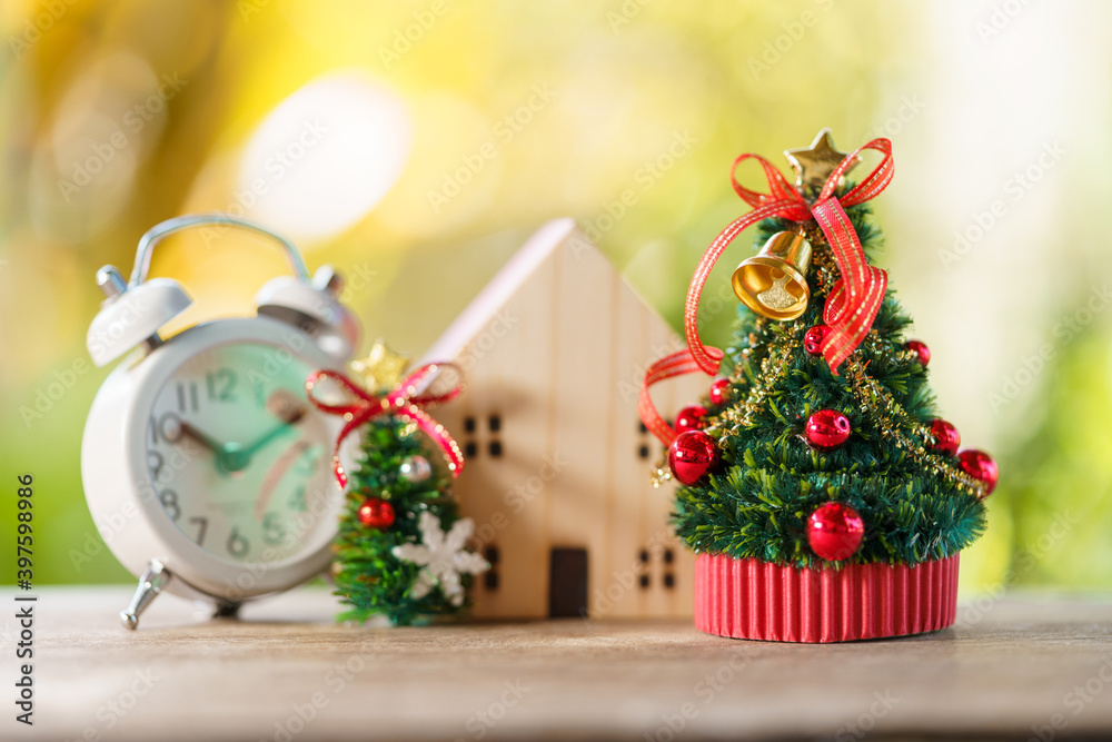 Miniature Christmas tree Celebrate Christmas on December 25 every year. using as background xmas concept with copy spaces for you Miniature Christmas tree Celebrate Christmas on December 25 every year. using as background xmas concept with copy spaces for you